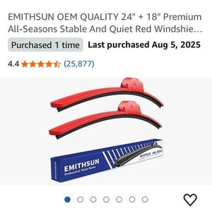 Red Windshield Wiper Blades